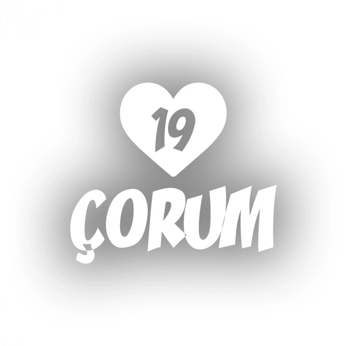 Kalpli 19 Çorum Araba Sticker 17x17 Cm Beyaz