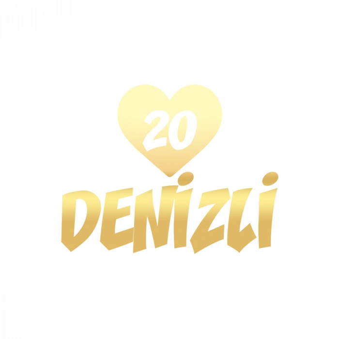 Kalpli 20 Denizli Araba Sticker 17x17 Cm Gold