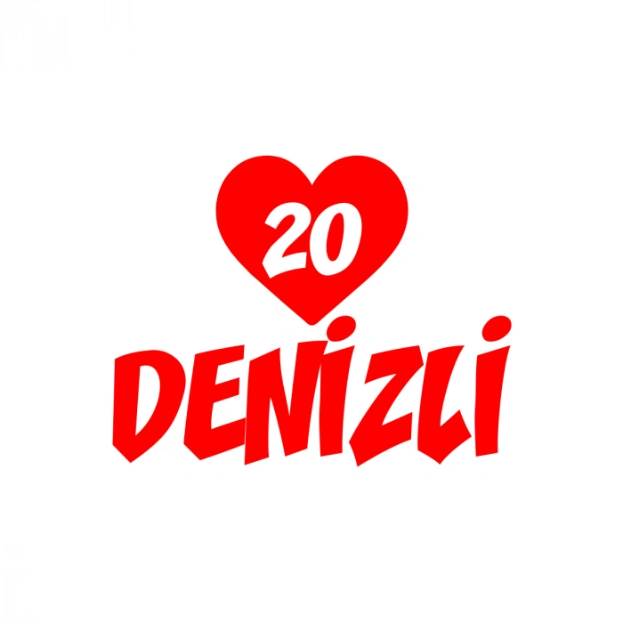 Kalpli 20 Denizli Araba Sticker 17x17 Cm Kırmızı