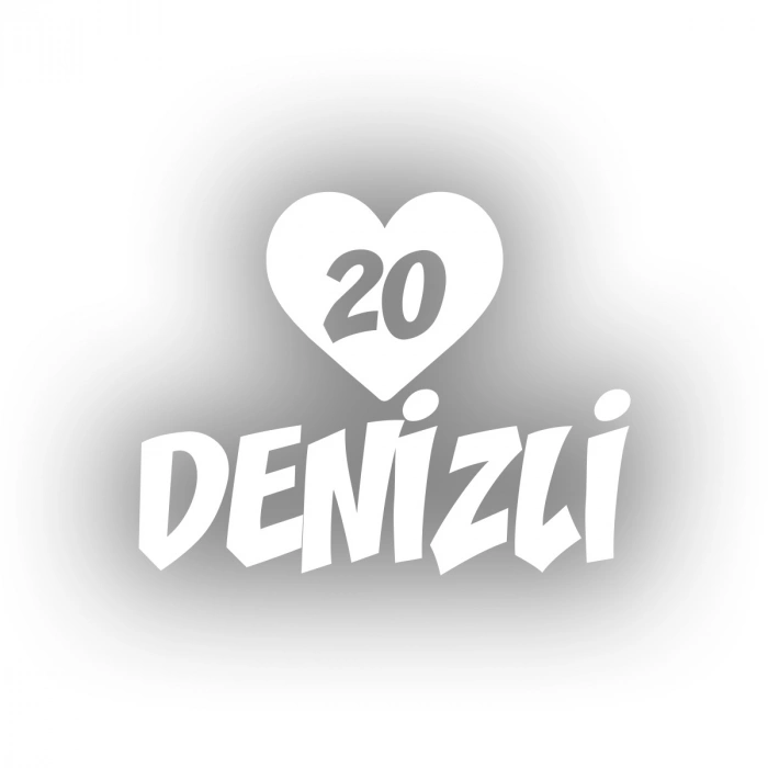 Kalpli 20 Denizli Araba Sticker 17x17 Cm Beyaz