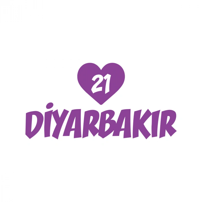Kalpli 21 Diyarbakır Araba Sticker 17x17 Cm Mor