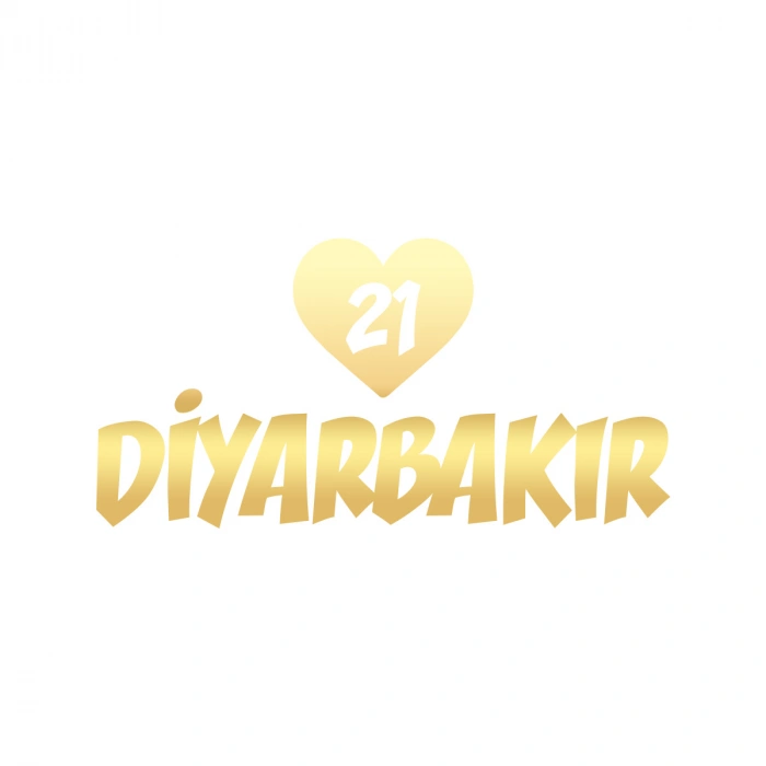 Kalpli 21 Diyarbakır Araba Sticker 17x17 Cm Gold