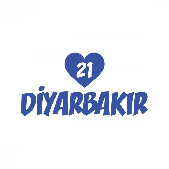 Kalpli 21 Diyarbakır Araba Sticker 17x17 Cm Mavi