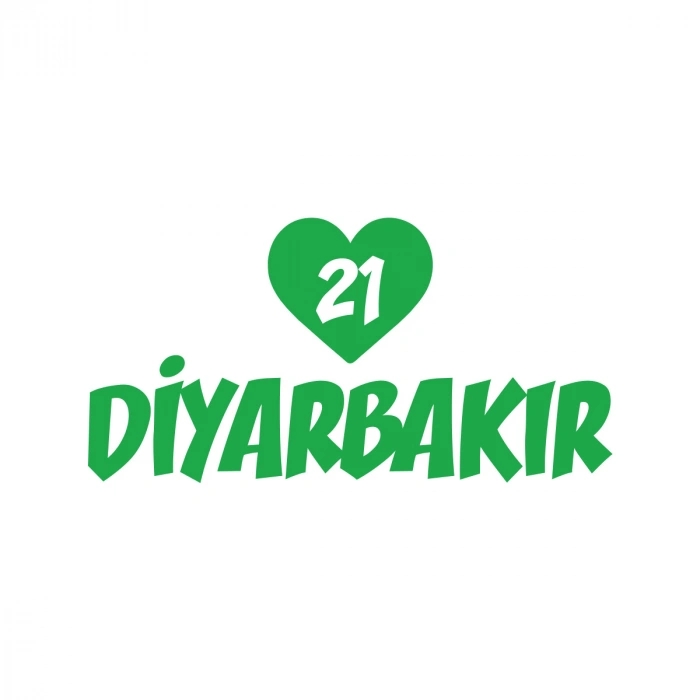 Kalpli 21 Diyarbakır Araba Sticker 17x17 Cm Yeşil