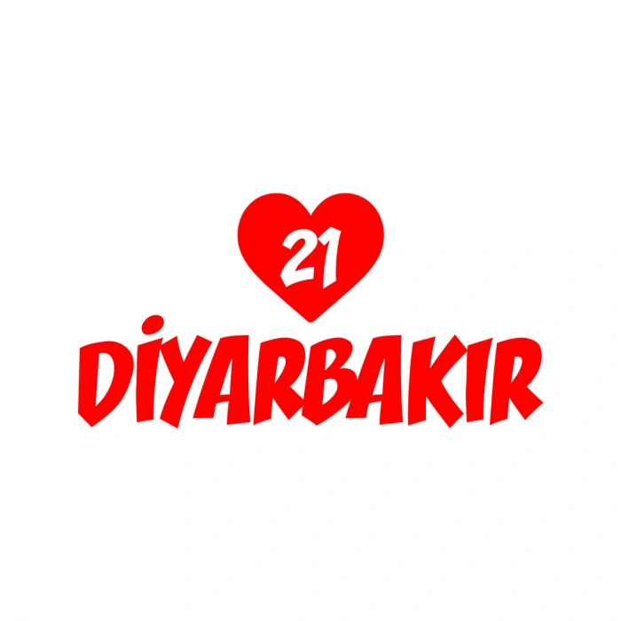 Kalpli 21 Diyarbakır Araba Sticker 17x17 Cm Kırmızı