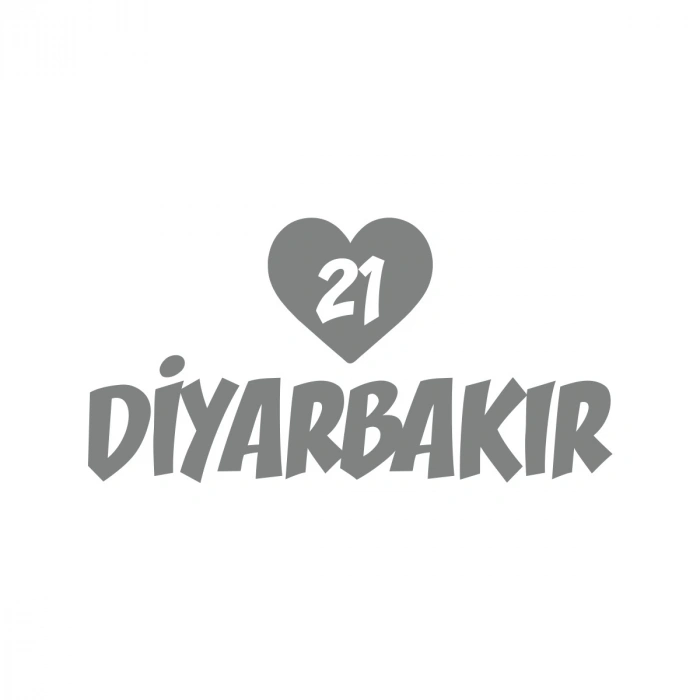 Kalpli 21 Diyarbakır Araba Sticker 17x17 Cm Gri