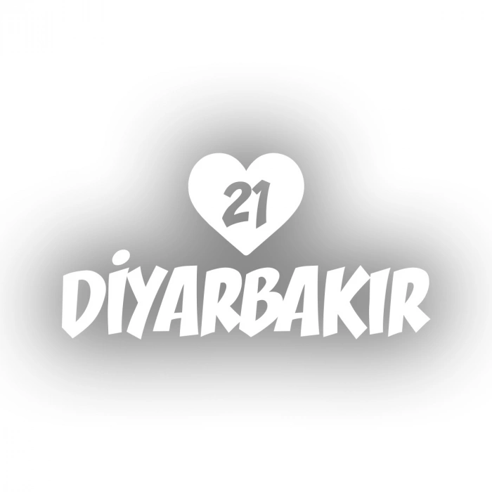 Kalpli 21 Diyarbakır Araba Sticker 17x17 Cm Beyaz