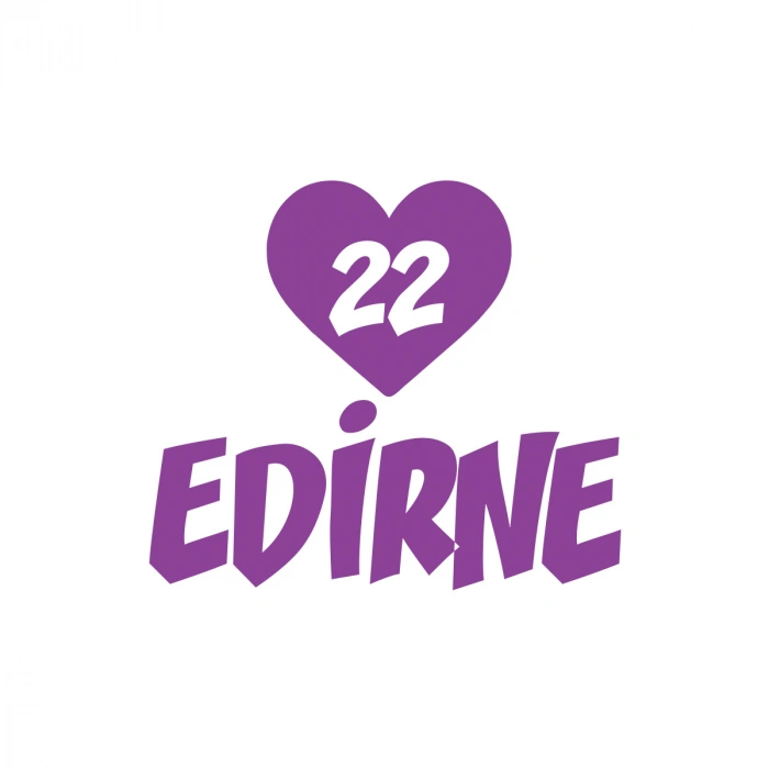 Kalpli 22 Edirne Araba Sticker 17x17 Cm Mor