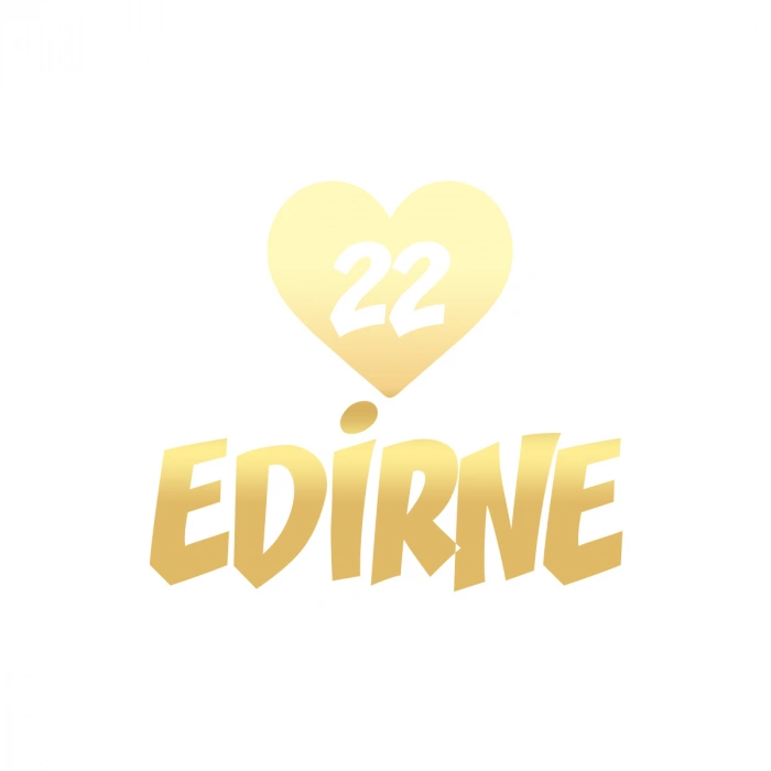 Kalpli 22 Edirne Araba Sticker 17x17 Cm Gold