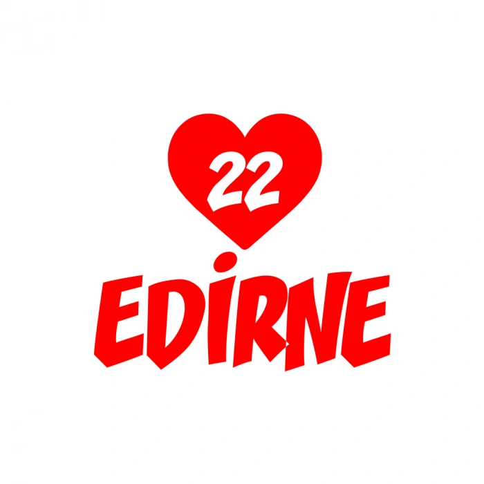 Kalpli 22 Edirne Araba Sticker 17x17 Cm Kırmızı