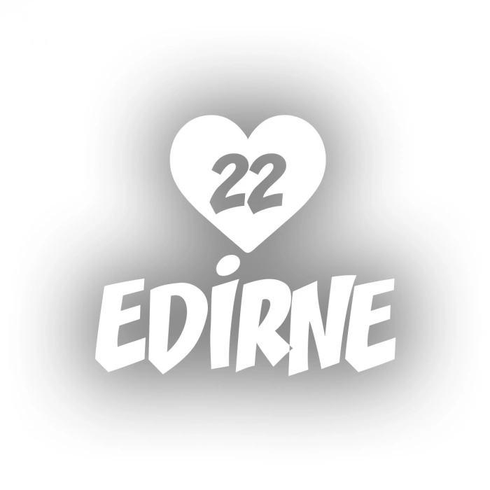 Kalpli 22 Edirne Araba Sticker 17x17 Cm Beyaz