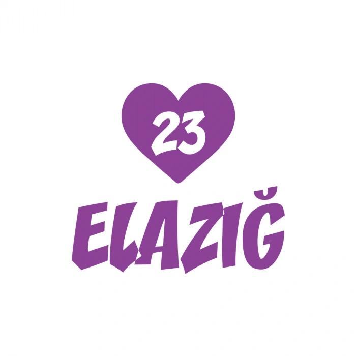 Kalpli 23 Elazığ Araba Sticker 17x17 Cm Mor