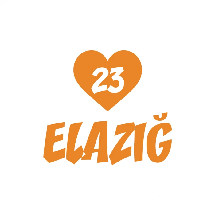 Kalpli 23 Elazığ Araba Sticker 17x17 Cm Turuncu