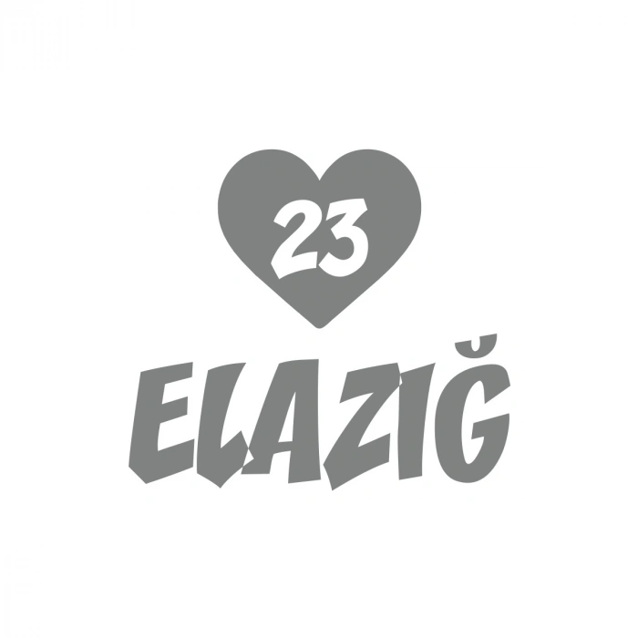 Kalpli 23 Elazığ Araba Sticker 17x17 Cm Gri