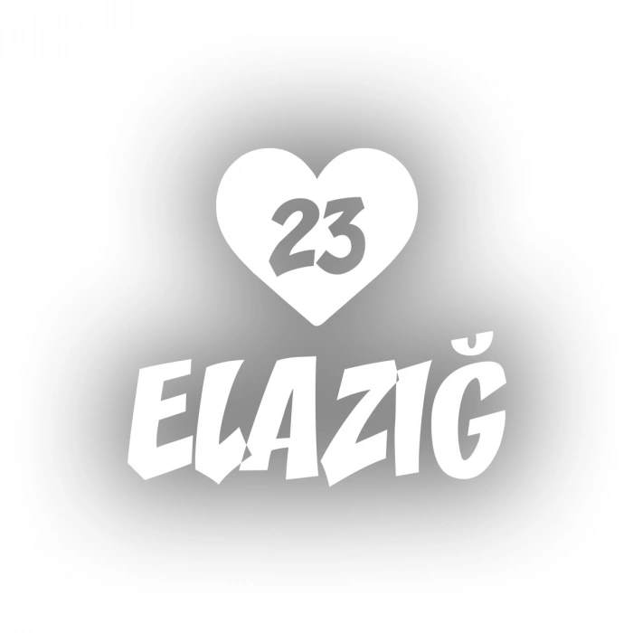 Kalpli 23 Elazığ Araba Sticker 17x17 Cm Beyaz