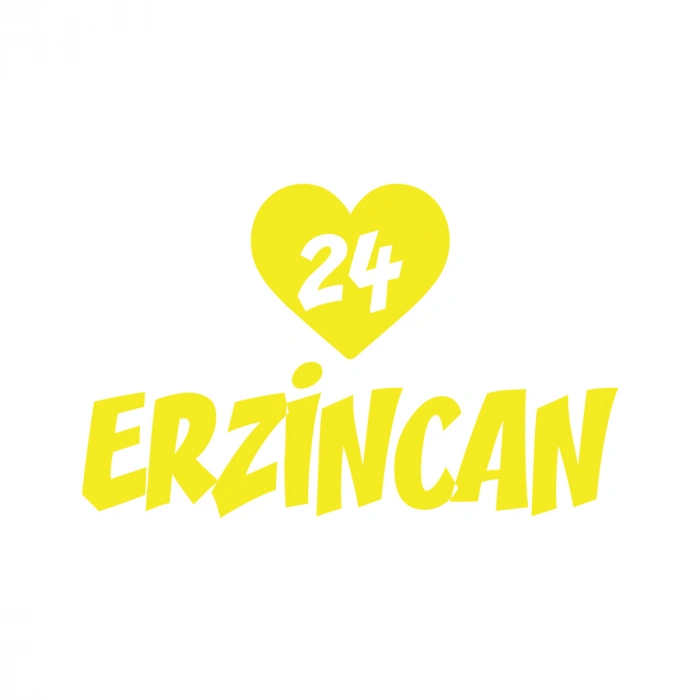 Kalpli 24 Erzincan Araba Sticker 17x17 Cm Sarı