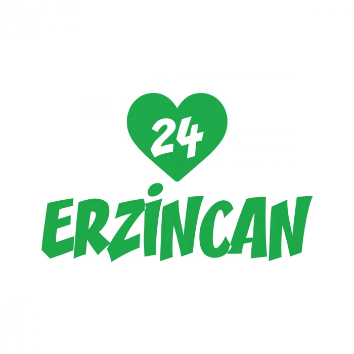 Kalpli 24 Erzincan Araba Sticker 17x17 Cm Yeşil