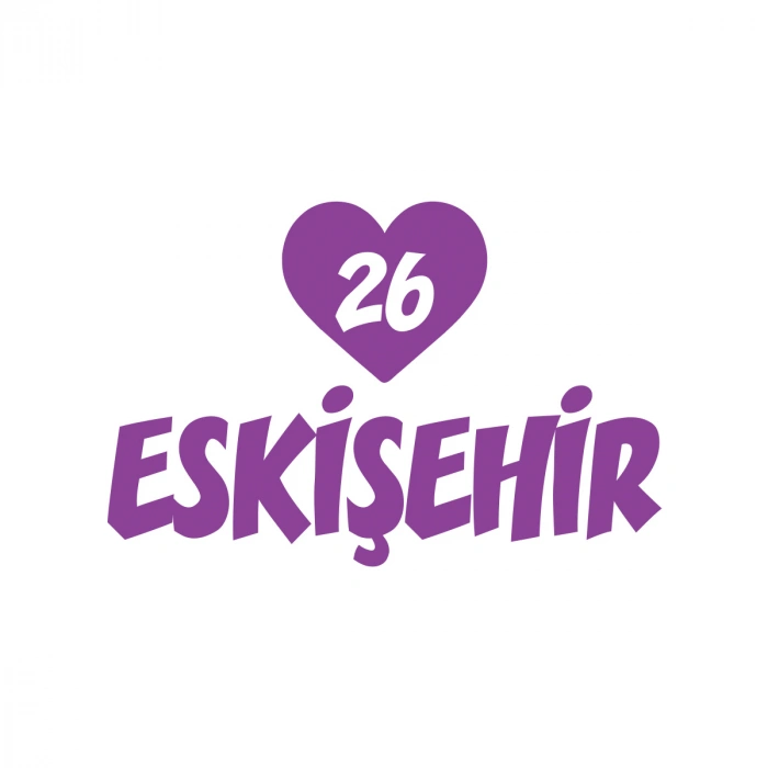 Kalpli 26 Eskişehir Araba Sticker 17x17 Cm Mor