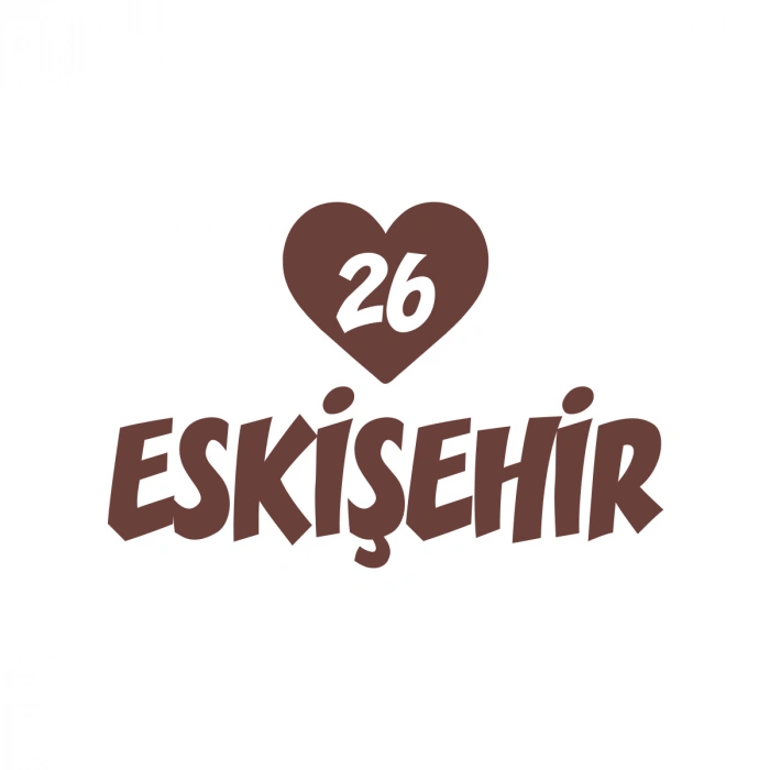 Kalpli 26 Eskişehir Araba Sticker 17x17 Cm Kahverengi