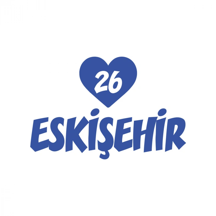 Kalpli 26 Eskişehir Araba Sticker 17x17 Cm Mavi