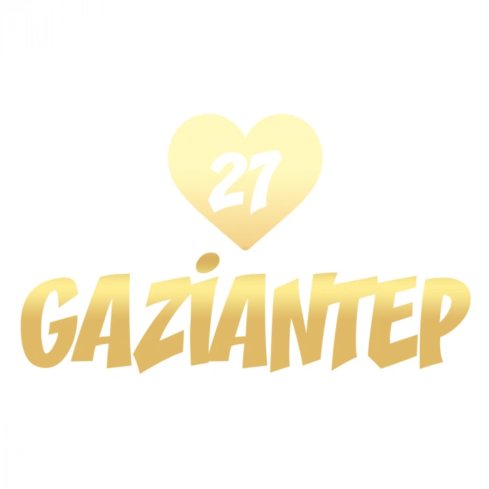 Kalpli 27 Gaziantep Araba Sticker 17x17 Cm Gold