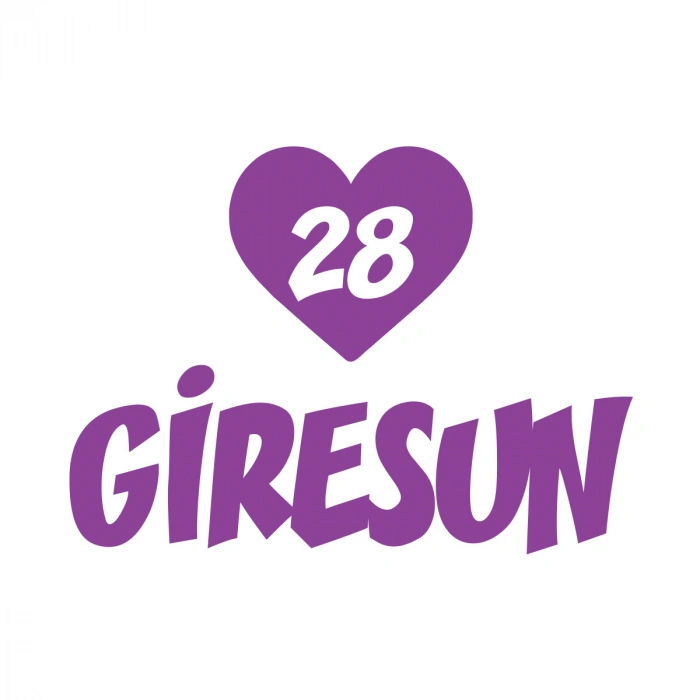 Kalpli 28 Giresun Araba Sticker 17x17 Cm Mor