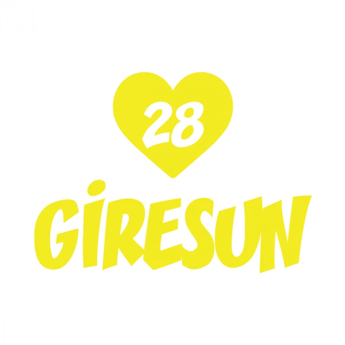 Kalpli 28 Giresun Araba Sticker 17x17 Cm Sarı