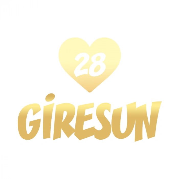 Kalpli 28 Giresun Araba Sticker 17x17 Cm Gold