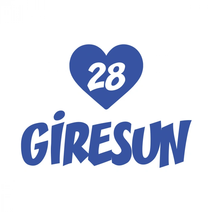 Kalpli 28 Giresun Araba Sticker 17x17 Cm Mavi