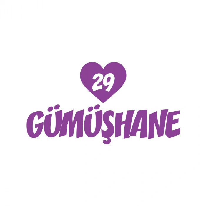 Kalpli 29 Gümüşhane Araba Sticker 17x17 Cm Mor