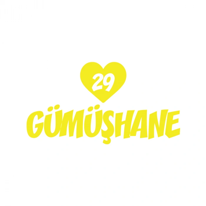 Kalpli 29 Gümüşhane Araba Sticker 17x17 Cm Sarı