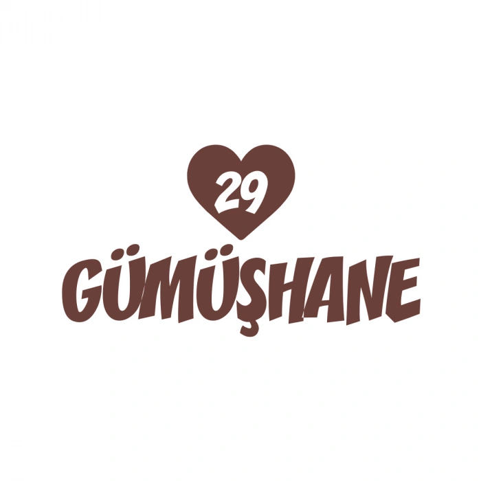 Kalpli 29 Gümüşhane Araba Sticker 17x17 Cm Kahverengi