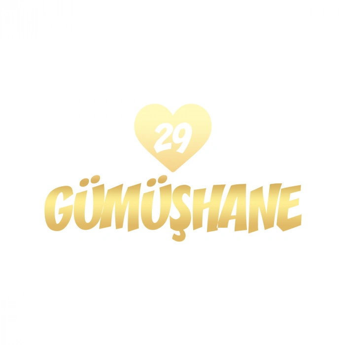 Kalpli 29 Gümüşhane Araba Sticker 17x17 Cm Gold