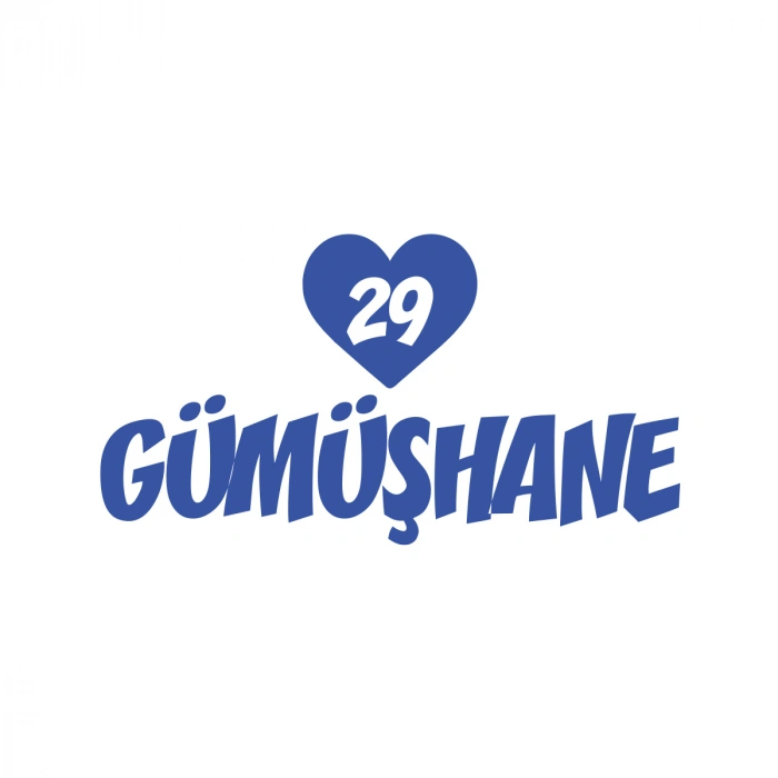 Kalpli 29 Gümüşhane Araba Sticker 17x17 Cm Mavi