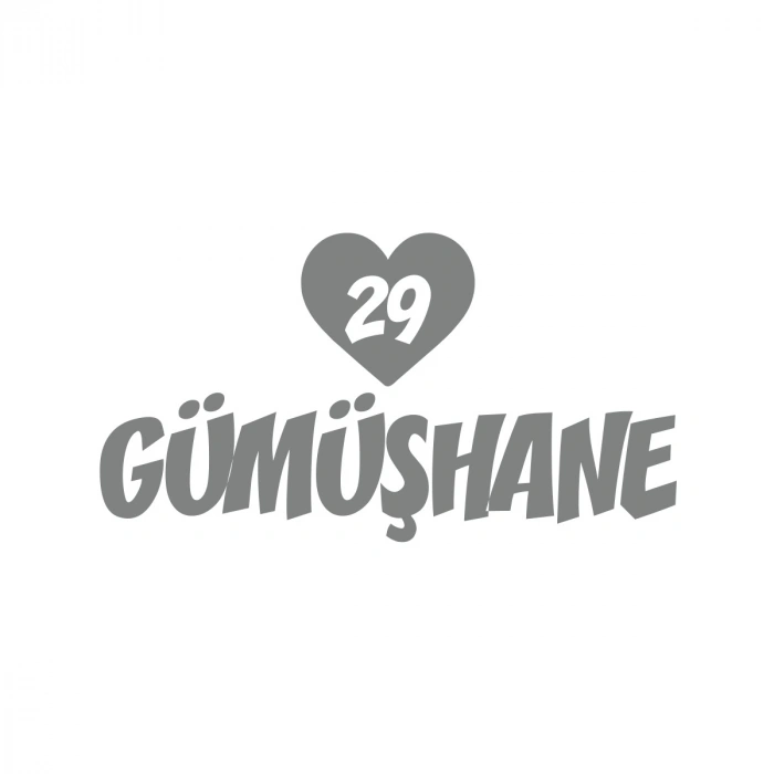 Kalpli 29 Gümüşhane Araba Sticker 17x17 Cm Gri