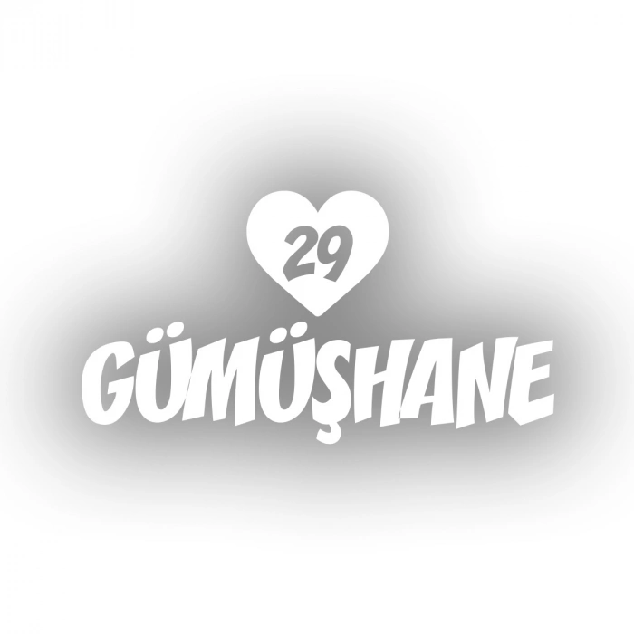 Kalpli 29 Gümüşhane Araba Sticker 17x17 Cm Beyaz