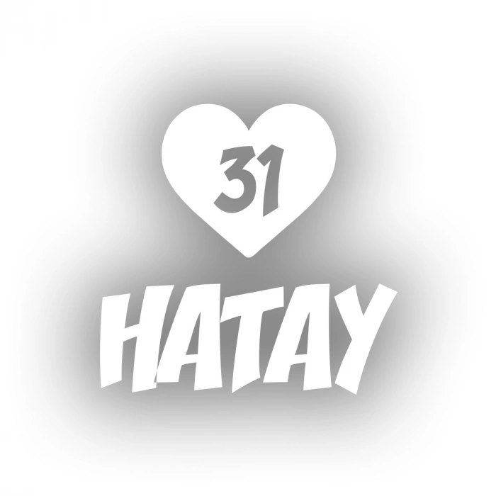 Kalpli 31 Hatay Araba Sticker 17x17 Cm Beyaz