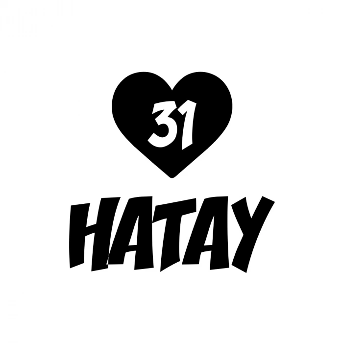 Kalpli 31 Hatay Araba Sticker 17x17 Cm Siyah