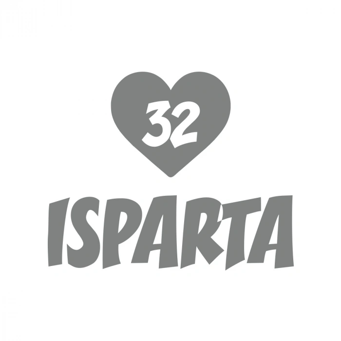 Kalpli 32 Isparta Araba Sticker 17x17 Cm Gri