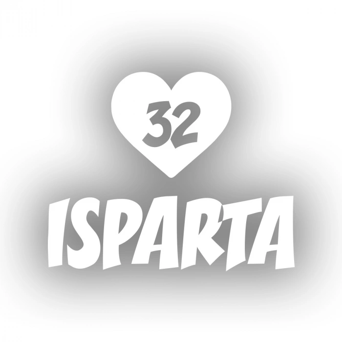 Kalpli 32 Isparta Araba Sticker 17x17 Cm Beyaz