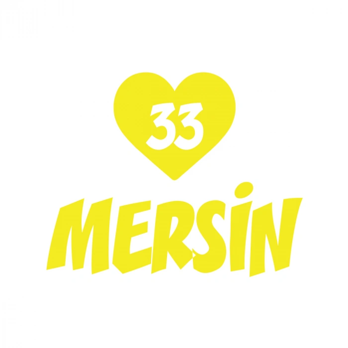 Kalpli 33 Mersin Araba Sticker 17x17 Cm Sarı