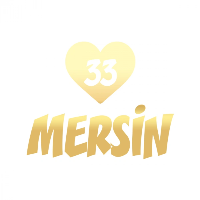 Kalpli 33 Mersin Araba Sticker 17x17 Cm Gold