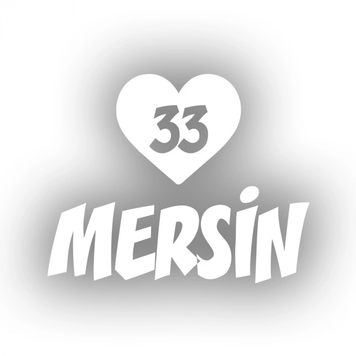 Kalpli 33 Mersin Araba Sticker 17x17 Cm Beyaz