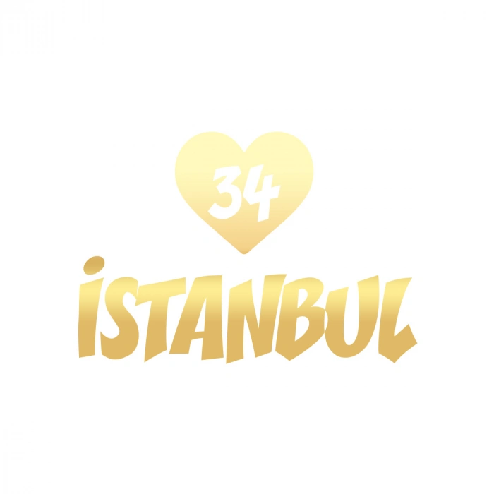 Kalpli 34 İstanbul Araba Sticker 17x17 Cm Gold