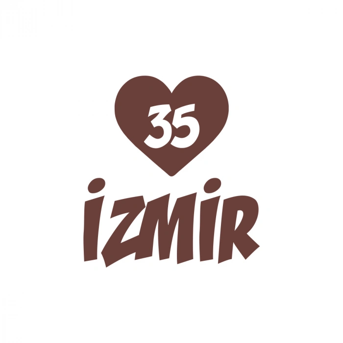 Kalpli 35 İzmir Araba Sticker 17x17 Cm Kahverengi