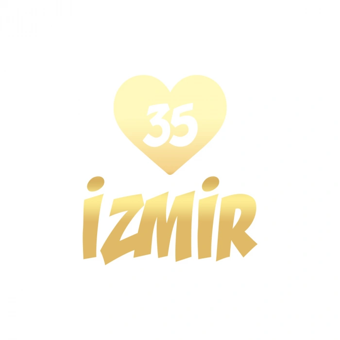 Kalpli 35 İzmir Araba Sticker 17x17 Cm Gold