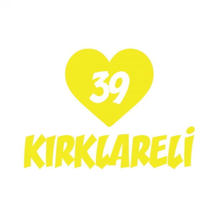 Kalpli 39 Kırklareli Araba Sticker 17x17 Cm Sarı