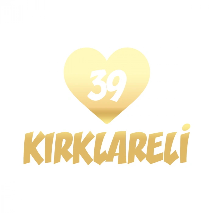 Kalpli 39 Kırklareli Araba Sticker 17x17 Cm Gold