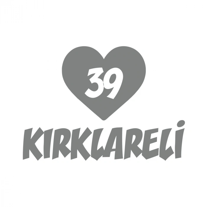 Kalpli 39 Kırklareli Araba Sticker 17x17 Cm Gri