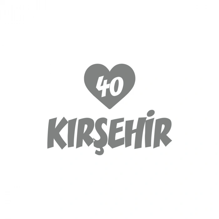 Kalpli 40 Kırşehir Araba Sticker 17x17 Cm Gri